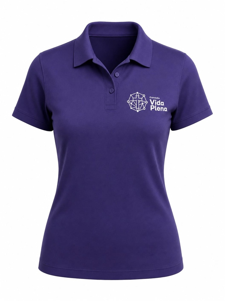 Camiseta Polo - Conexão Vida Plena Roxa