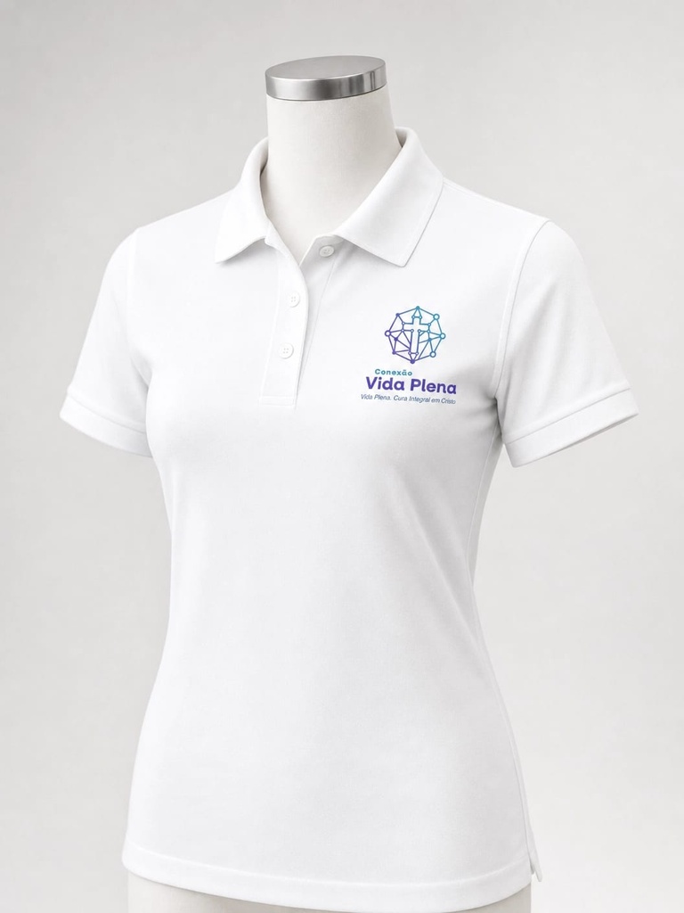 Camiseta Polo - Conexão Vida Plena Branca